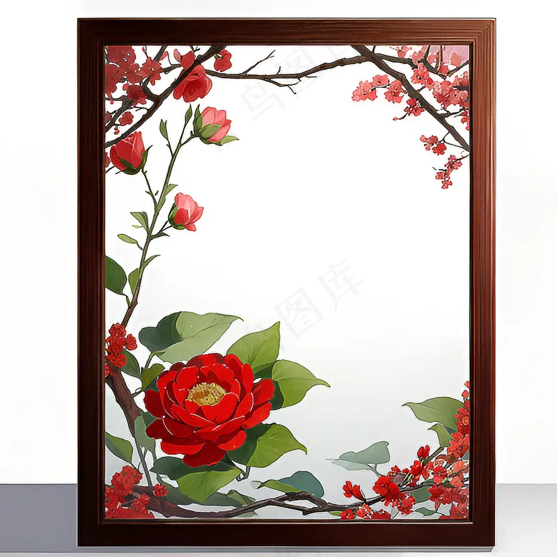 红色AI生成中国风框架素材23 红色AI生成中国风框架素材23