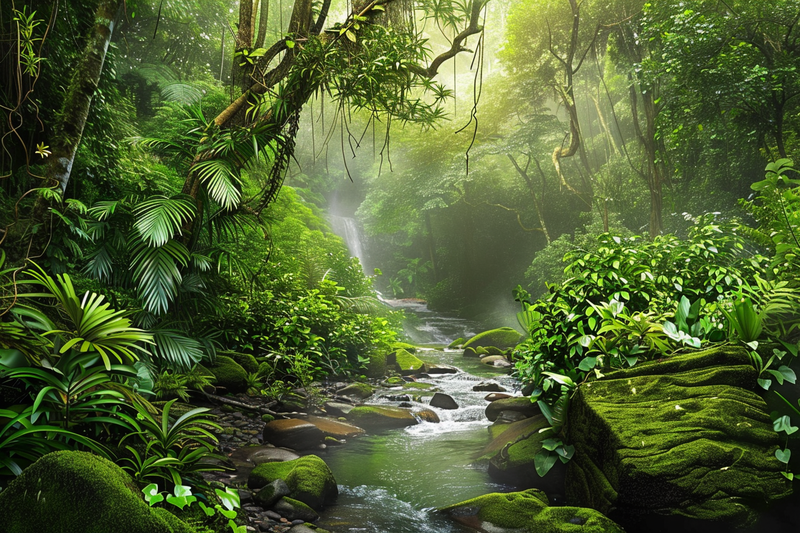 山林森林绿色大自然风景摄影图