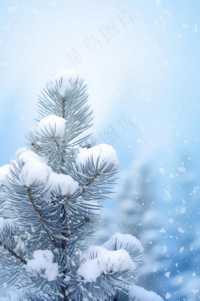 简约雪树蓝色背景(896x1344)