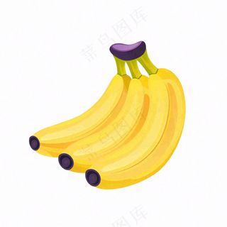 香蕉黄色水果卡通插画免抠