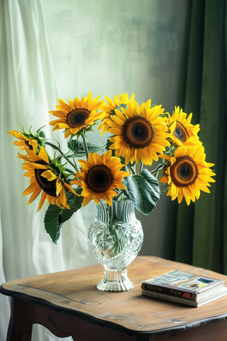 向日葵向阳鲜花摄影图