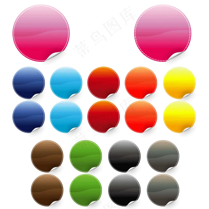 彩色贴纸矢量免扣素材ai矢量模版下载