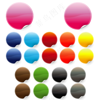 彩色贴纸矢量免扣素材