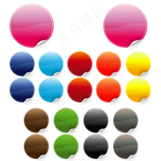 彩色贴纸矢量免扣素材