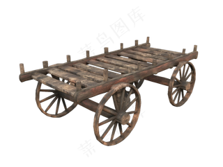 老旧木推车板车