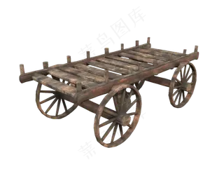 老旧木推车板车