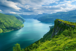 山河大自然峡谷中的河流摄影图