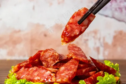 切片腊肉美食