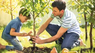 植树保护环境活动摄影图