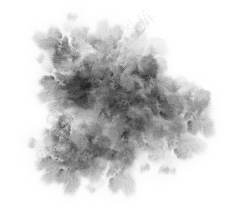 中国新年传统水墨晕染彩色免扣图片素材76