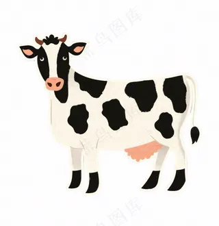 奶牛动物牲畜卡通插画免抠