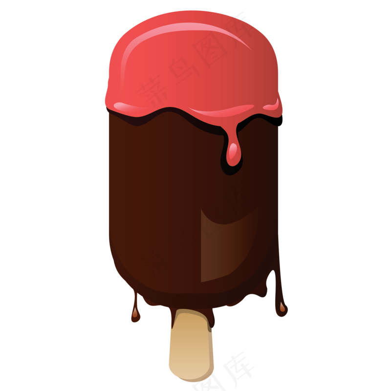 免抠草莓酱装饰雪糕