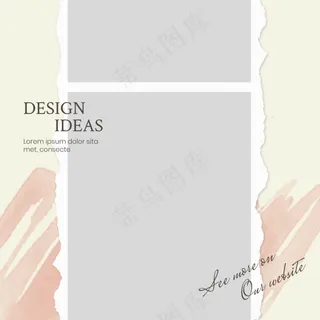 棕色背景撕裂风照片正方形相册5