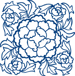 古代青花瓷图案花纹中国风图案祥云纹理传统图腾PNG免扣素材