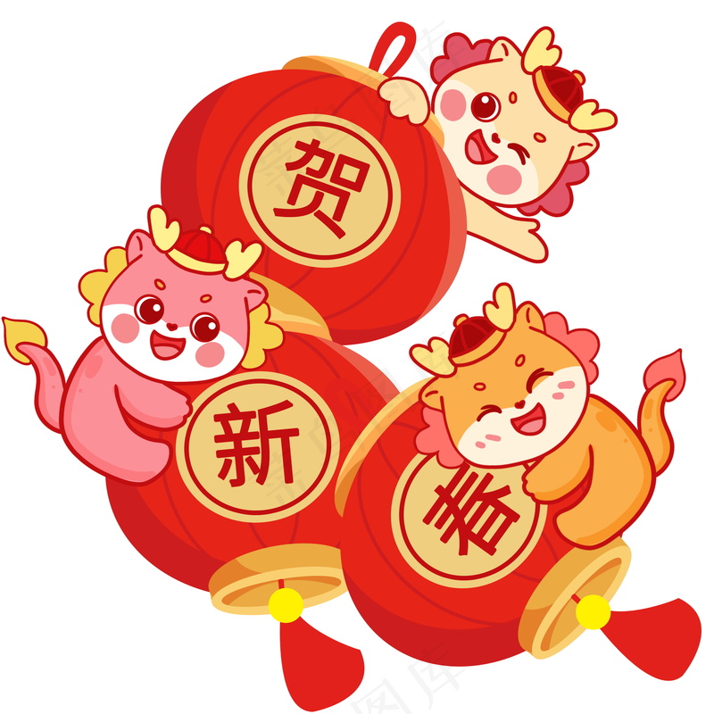 贺新春灯笼psd模版下载