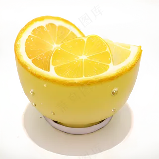 金色半个橙子素材
