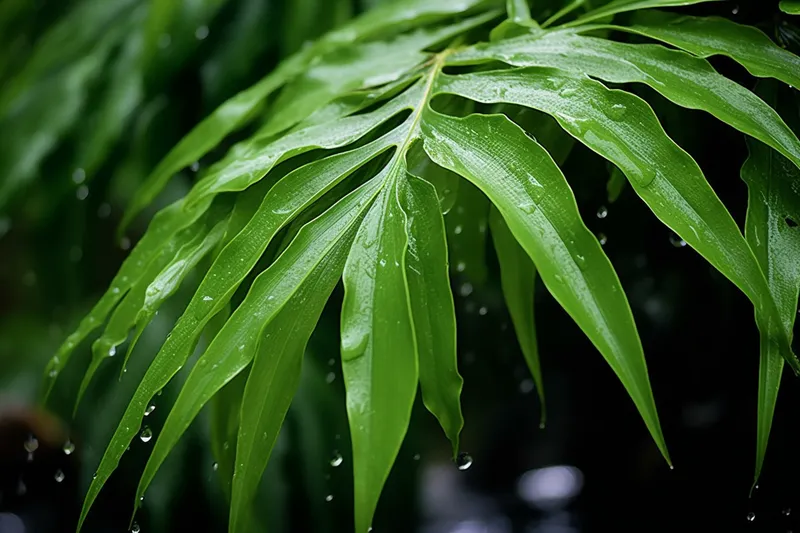 雨天绿植雨滴摄影图(4032x2688)