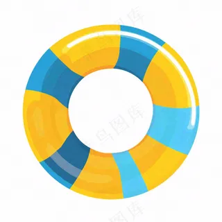 游泳圈卡通插画免抠