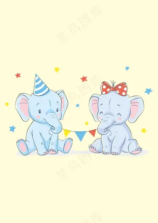 可爱小象 蝴蝶结