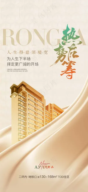 房地产金色认筹预售手机海报