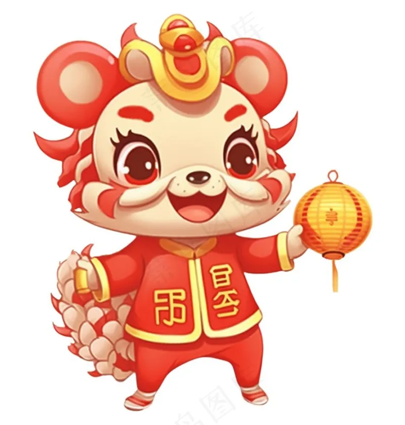 龙年可爱卡通元素(1024x1074)