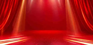 红色展台舞台金光线性节日庆祝喜庆背景国庆春节建军