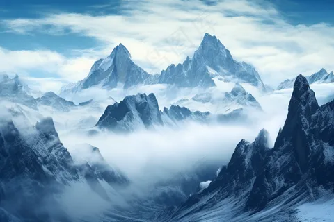 雪山高山高原云霄摄影图 雪山高山高原云霄摄影图