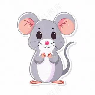 老鼠十二生肖卡通插画免抠