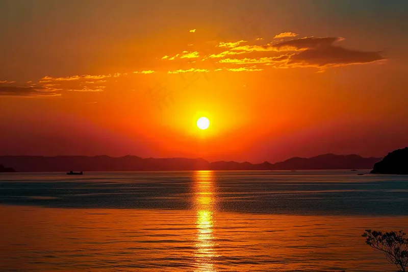 海上清晨日出朝霞云层摄影图(4032x2688)