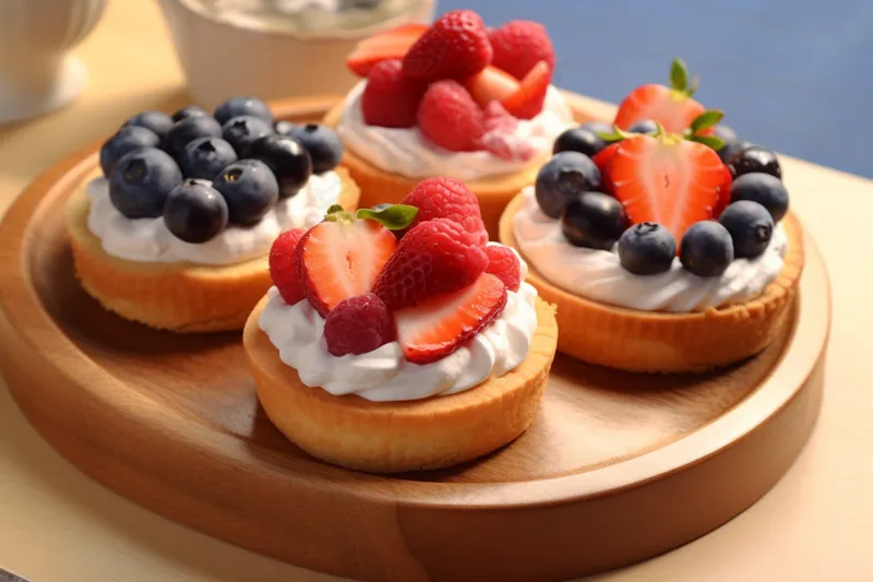 小杯蛋糕水果蛋糕下午茶美食甜点摄影图(4032x2688)