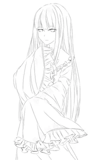 古风线稿丨PPT插画丨手绘线稿丨国风美女012