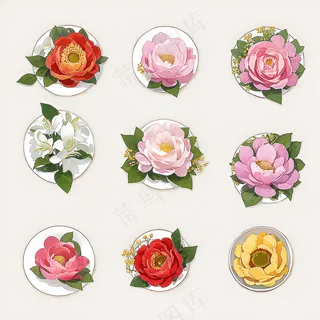 红色黄色粉色玫瑰花免抠素材111