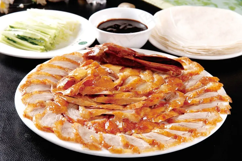 切片烤鸭美食