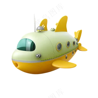 免扣一个卡通3d的飞机模型