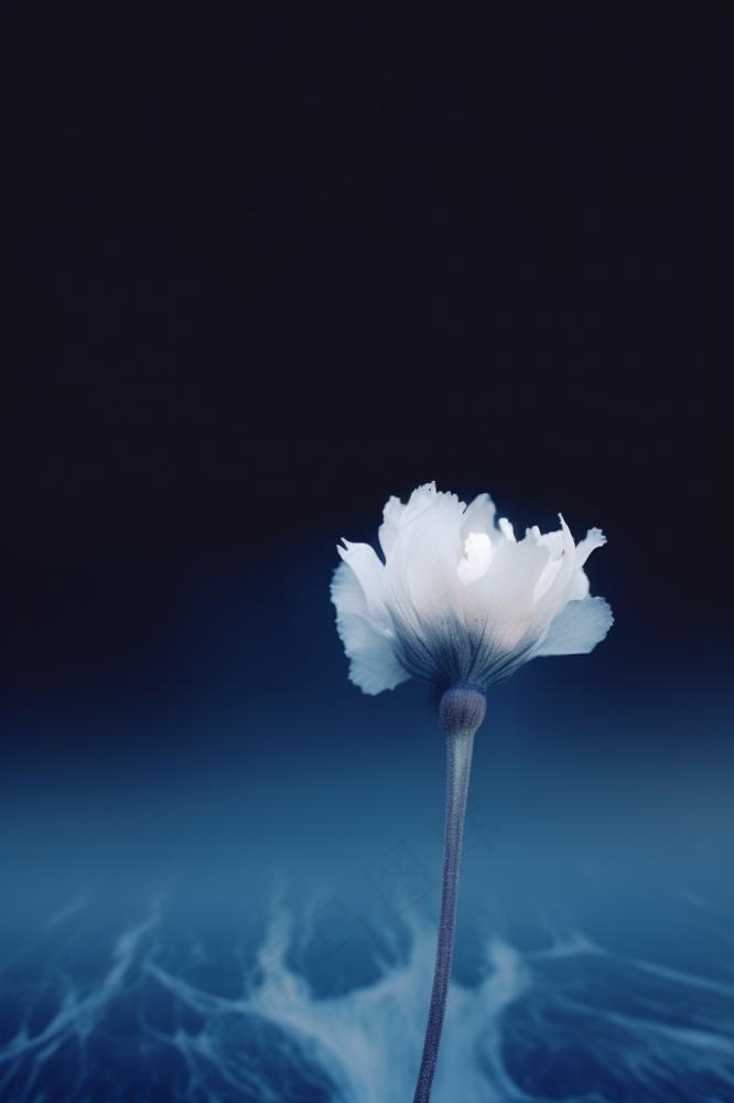 冰珠白色花瓣简约背景(896x1344)