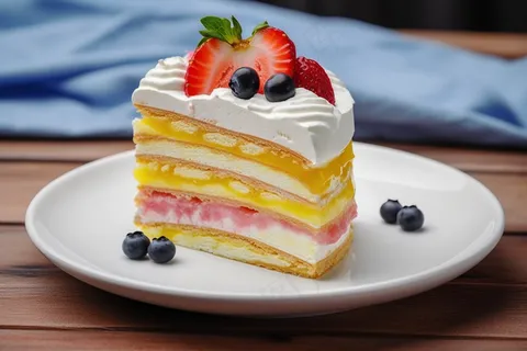 水果蛋糕切块下午茶甜点摄影图