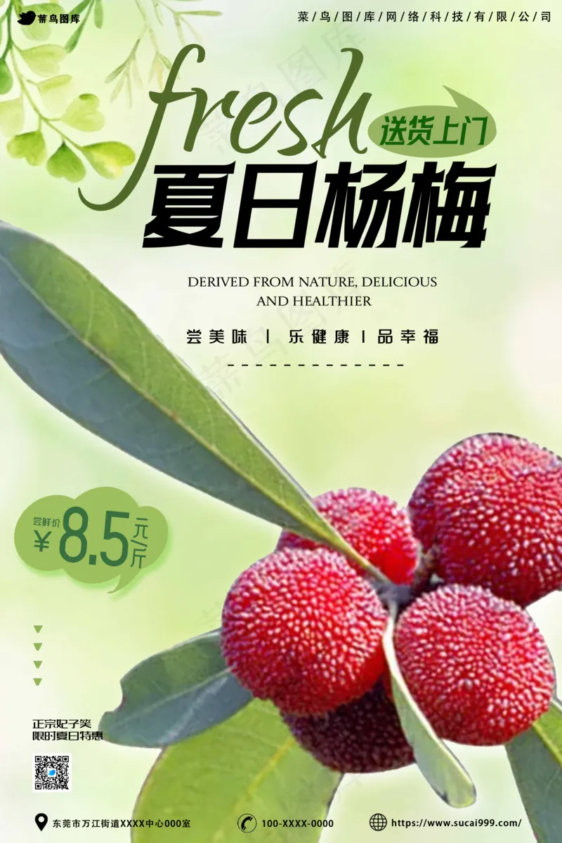 夏日杨梅送货上门psd模版下载