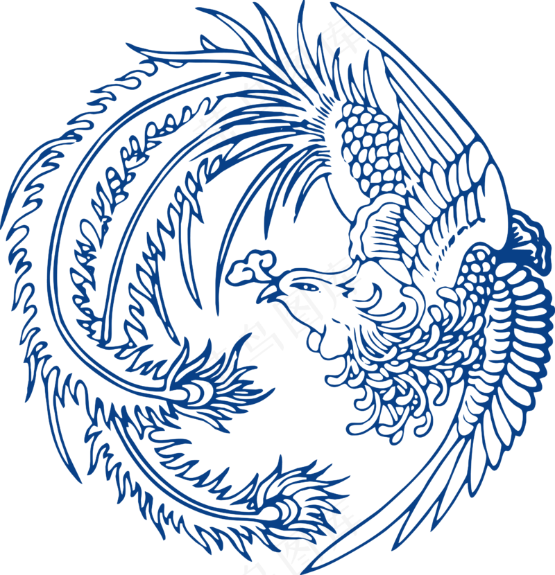 古代青花瓷图案花纹中国风图案祥云纹理传统图腾矢量AI设计免扣素材