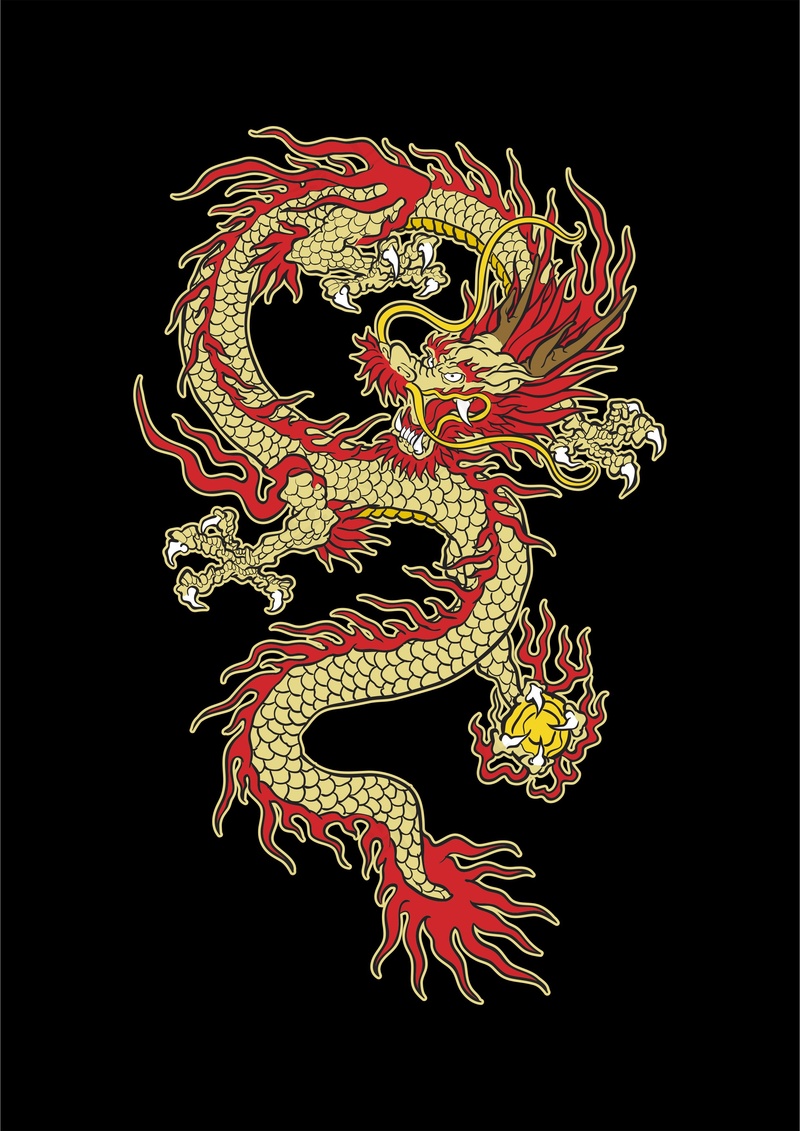 中国神龙传说cdr矢量模版下载