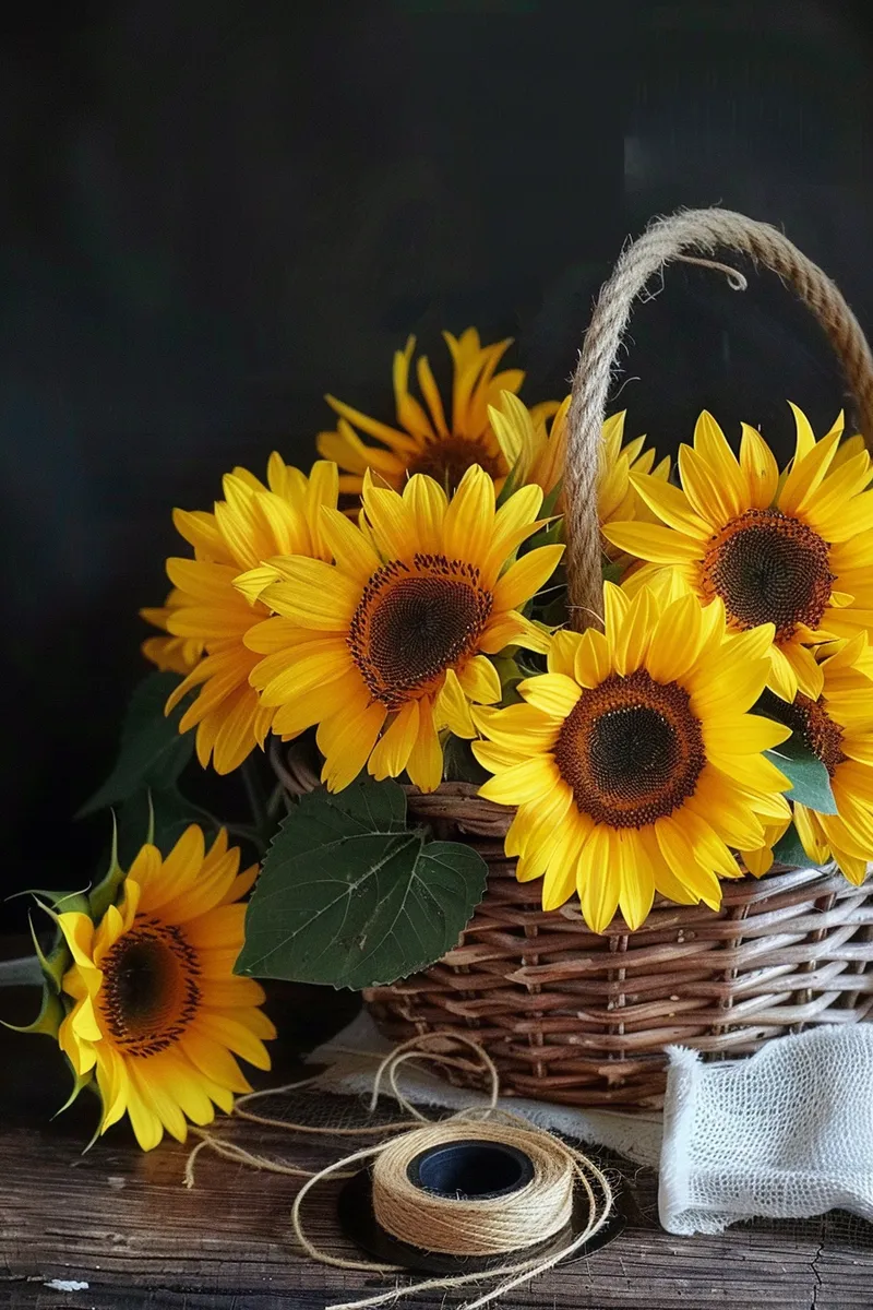 向日葵向阳鲜花摄影图(2688x4032)