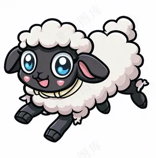 小绵羊动物卡通插画免抠