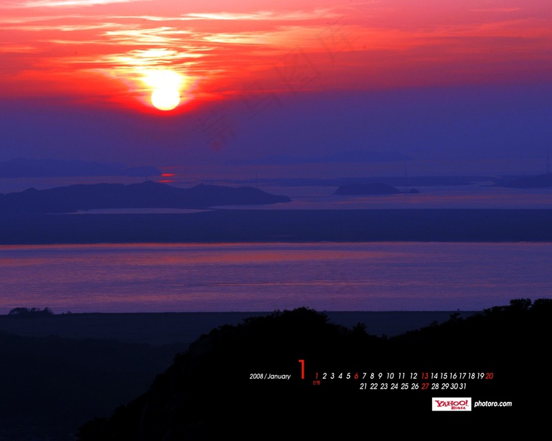 朝霞夕阳美景