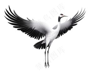 仙鹤国风插画免抠