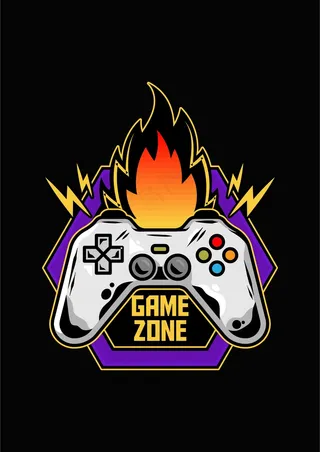 游戏机手柄 火焰广告