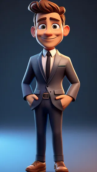 3D卡通人物老板男士3