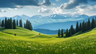 新疆春天草原风光大自然风景摄影图