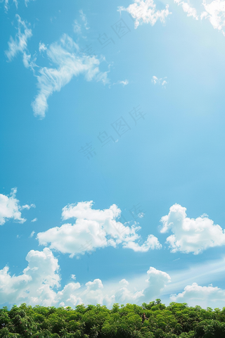 蓝天白云天气天空摄影图