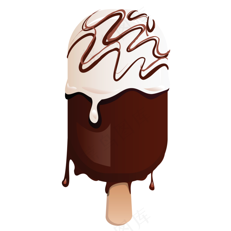 免抠奶油装饰卡通雪糕