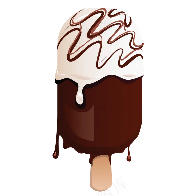 免抠奶油装饰卡通雪糕