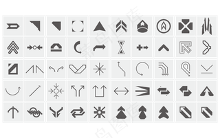 白色箭头装饰矢量免扣AI素材